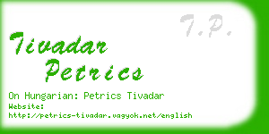 tivadar petrics business card
